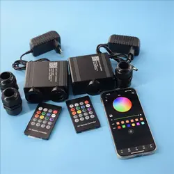 APP Bluetooth LED Light Engine DC12V 16W 32W RGBW LED Fiber Optic Light For Car Home Star Starry Sky