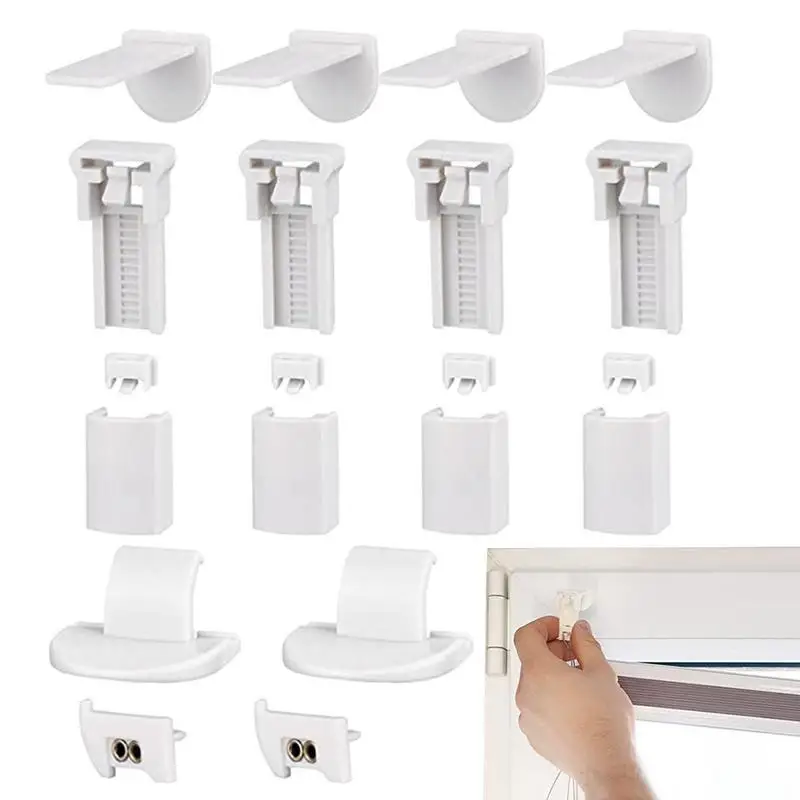 Window Shade Mounting Bracket NonDrilling Support Window Shade L Bracket Curtain Clamp Roller Blind Holder Fixing Clips For Home