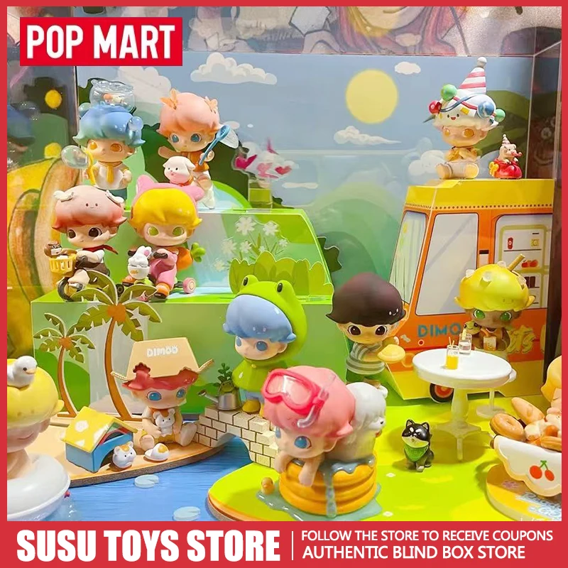 

POP MART Dimoo Pet Vacation Series Blind Box | Kawaii Anime Action Figure Mystery Surprise Box Dolls Desktop Ornament Collectibl