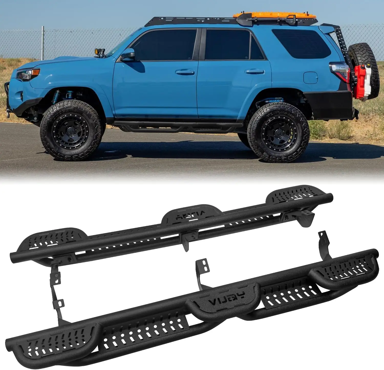 

Боковые подножки, подножки, совместимые с Toyota 4Runner 2010-2024 Trail Edition и 2014-2024 SR5/TRD Pro, (порошковое покрытие)
