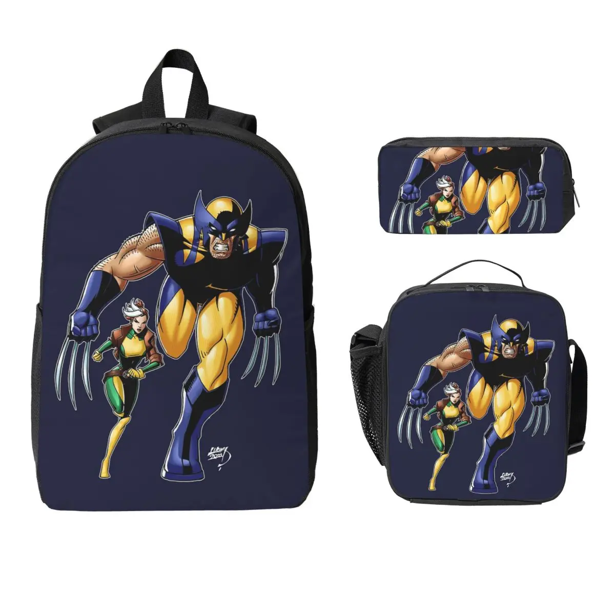 

Wolverine X-23 Superhero Backpack Student Boys Girls BookBag School Bag Laptop Shoulder Bags 3ps Insulated Lunch Bag Pencil Case