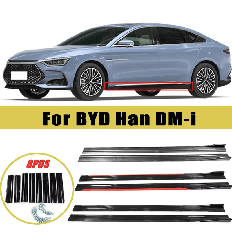 

Universal 2m/2.2m Car Side Skirt Extension SplitterBumper Racing Side Wing Bumper Lip Side Spoiler For BYD Han DM-i