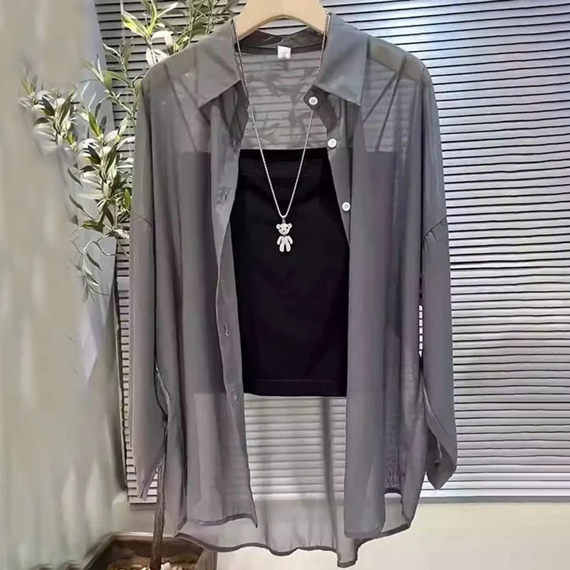 Moda risvolto bottone tinta unita camicia coreana tutto-fiammifero abbigliamento femminile 2025 primavera estate nuove magliette casual camicetta da pendolarismo allentata