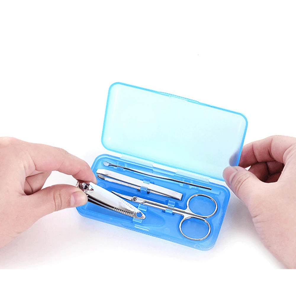 مجموعة مانيكير مكونة من 4 قطع، مجموعة مقصات أظافر، أدوات العناية بقطع الأظافر من الفولاذ المقاوم للصدأ، مجموعات العناية الاحترافية، هدية للرجال والأب