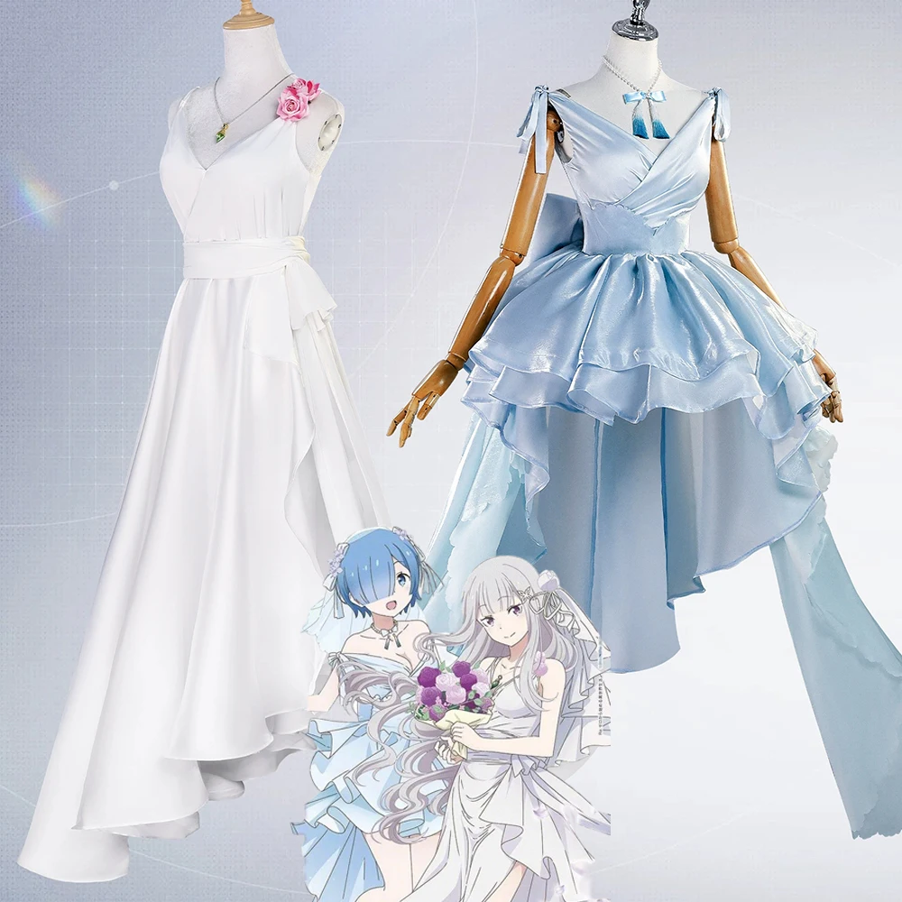 

Anime Re Life In A Different World From Zero Rem Ram Emilia Cosplay Costume Women Dress Evening Uniform Wedding Dress 2026