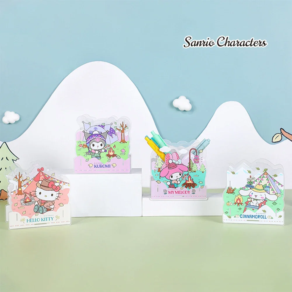 

Sanrio акриловый держатель для ручек Kuromi Mymelody Cinnamoroll Hellokitty Diy креативный съемный держатель с наклонной вставкой студенческие принадлежности