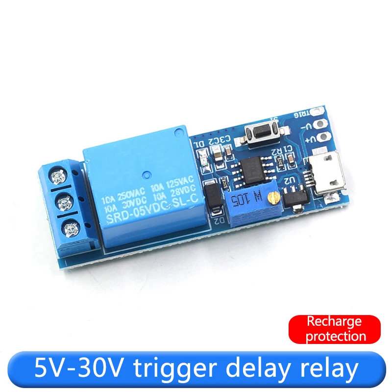 Wide Voltage 5V-30V Trigger Delay Relay Module Timer Module Delay On Delay Switch