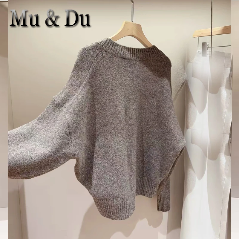 Women's V-Neck Knitted Sweater Autumn Winter Retro 2026 New Loose Long Sleeve Pullover Top Soft Knitwear