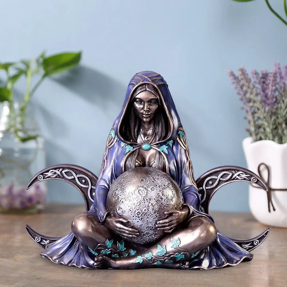 1Pcs Mother Earth Statue Gaia Goddess Resin Sculpture Crafts Garden Ornaments Gifts Home Desktop Decoration