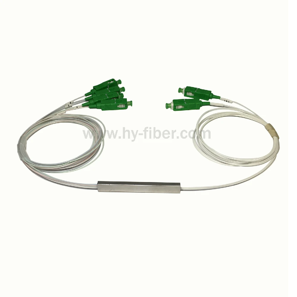 Fiber Optical PLC Splitter with SC/APC Connector out Going Cable, 0.9mm, 1m, 10PCs, 2x4