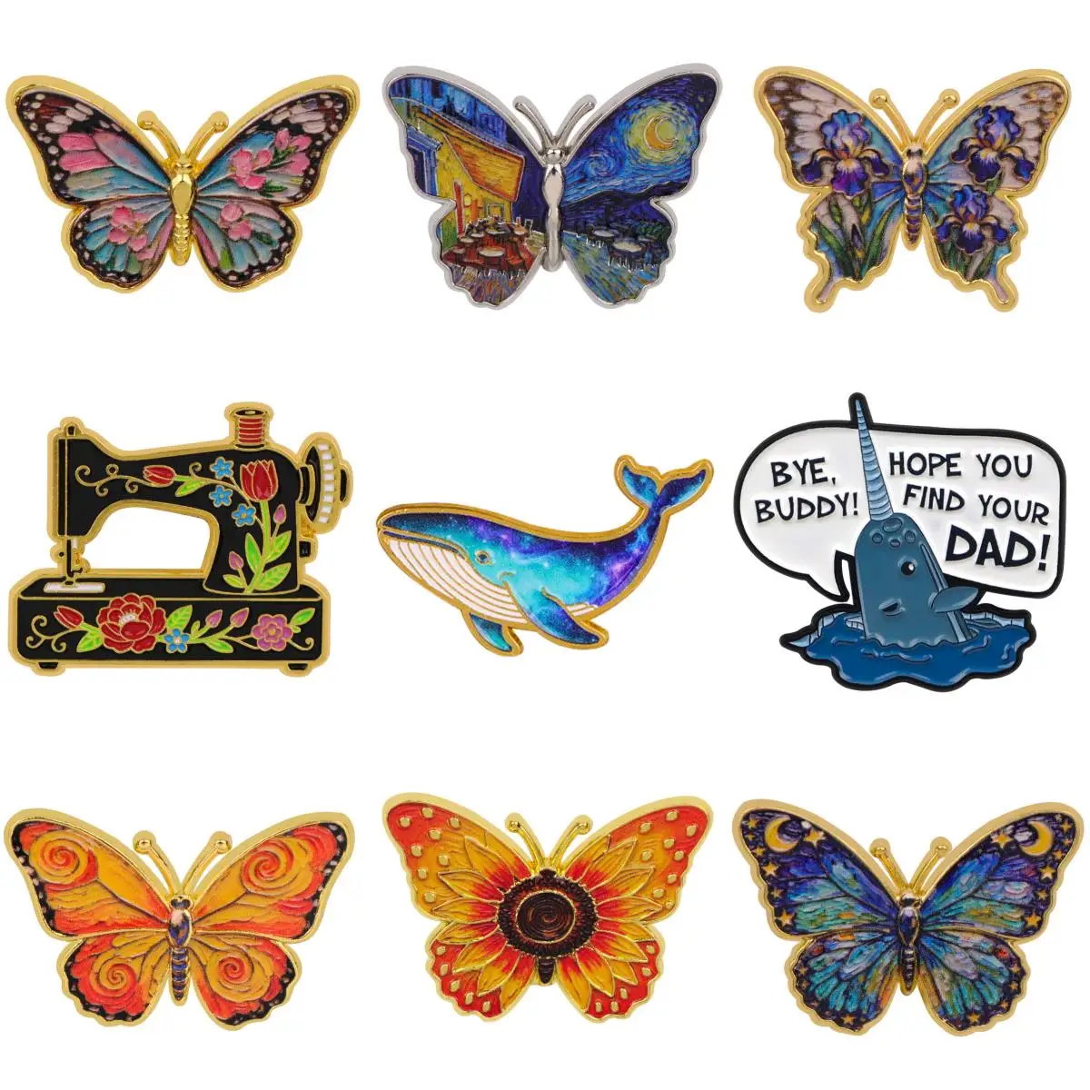 Cartoon Wal Broschen Für Frauen Starry Sky Emaille Pin Schmetterling Metall Abzeichen Schmuck Kleidung Rucksack Zubehör Freunde Geschenk