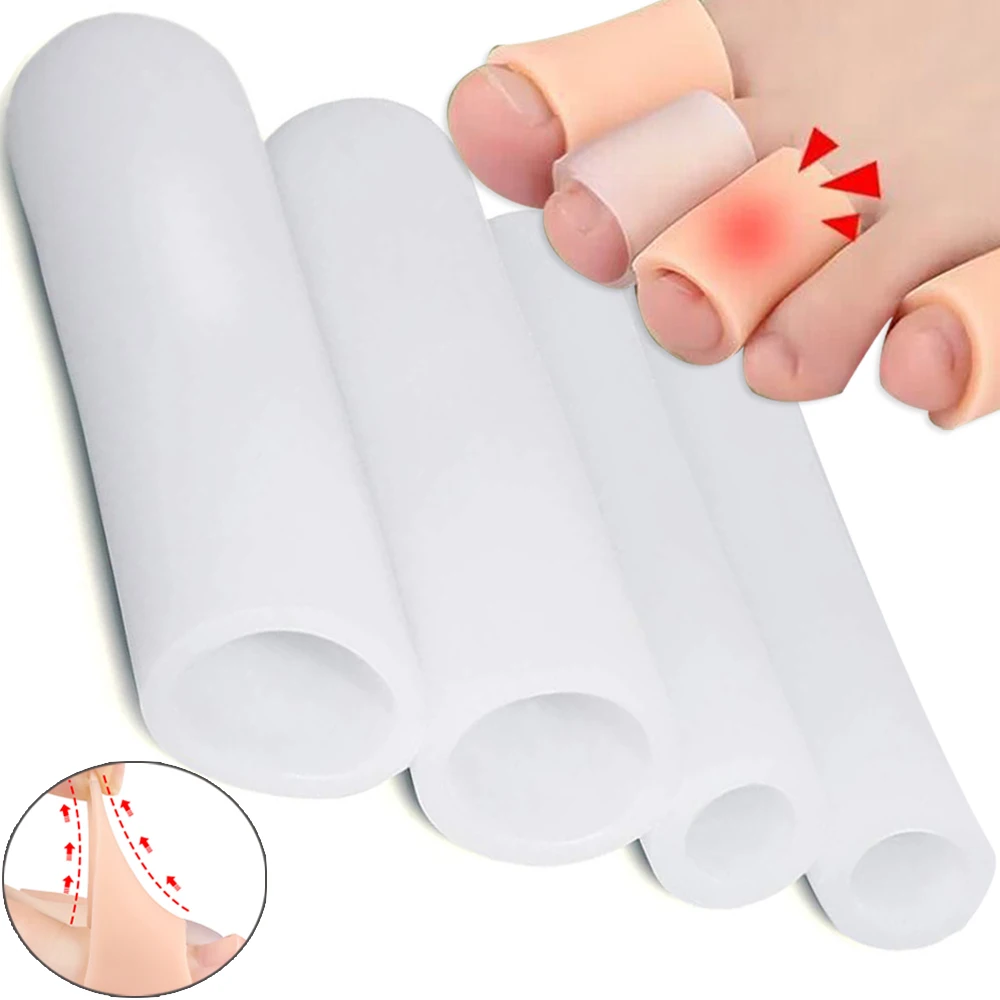 Cut Silicone Foot Protector Cover Finger Tube Protector Toe Sleeves for Friction Pain Relief Foot Care Tools Finger Separators