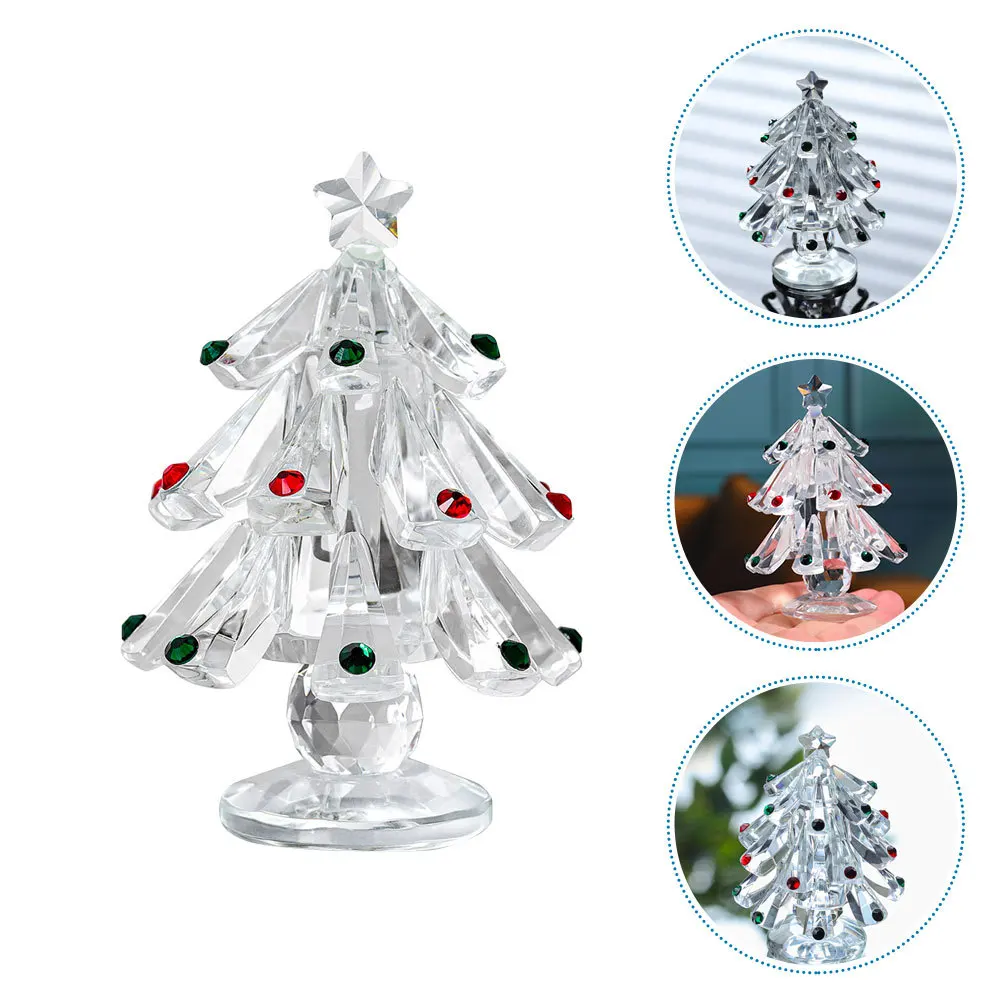 

Premium Glass Christmas Tree Desktop Ornament for Holiday Home Decor Festive Christmas Party Centerpiece Tabletop Xmas Tree