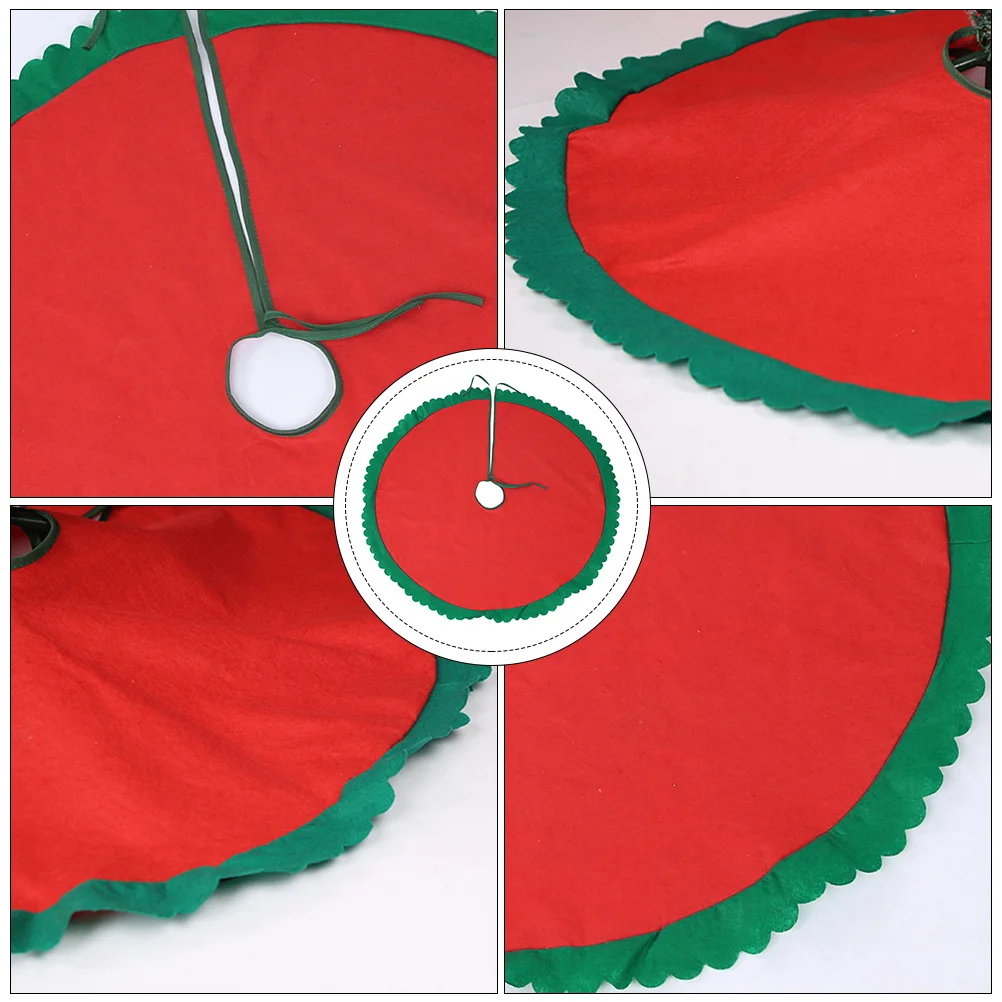 

1Pcs Red Christmas Tree Skirt Soft Material Floor Cover Tree Bottom Supplies Ideal for Holiday Decor Party Scene