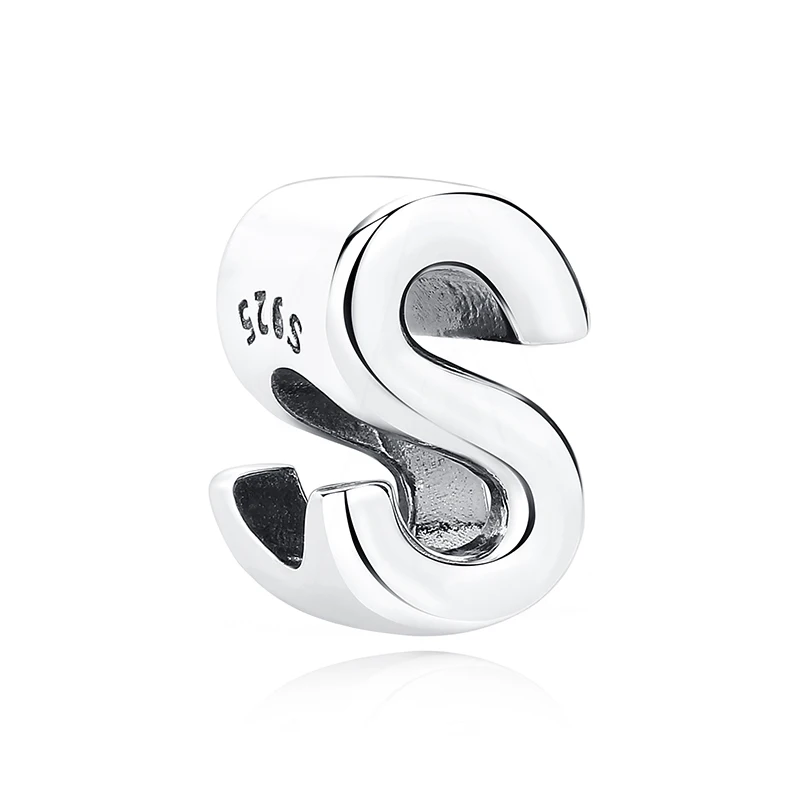 Original 925 Sterling Silber Charms Perlen 12 Sternzeichen A-Z Buchstaben Jungfrau Widder Passend für Markenarmbänder Halsketten Schmuck für Frauen