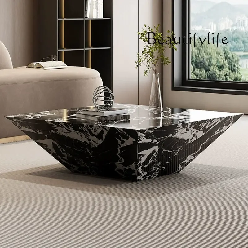 

BJ Creative Rectangular Coffee Table Italian Minimalist Stone Slab Living Room Home Use 25 Designer Styles Luxury-Feel Compact A