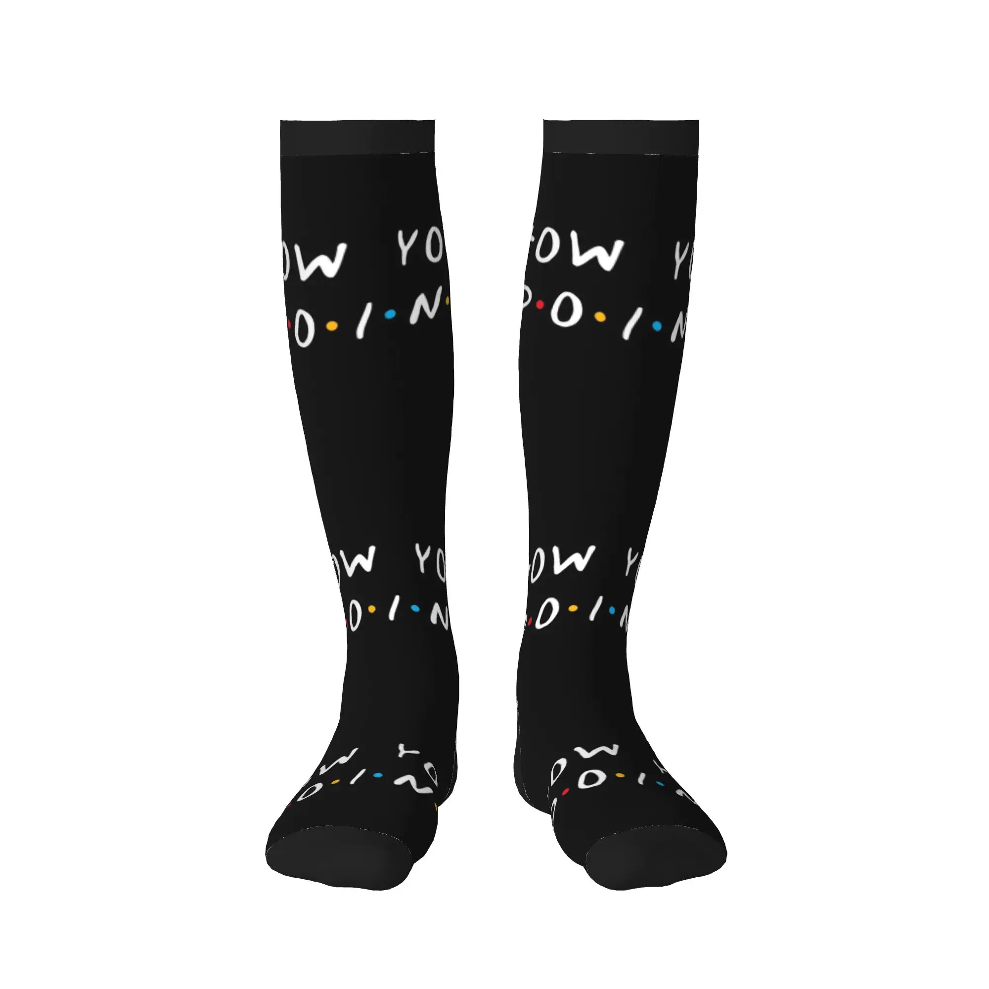 Novelty Printing Tv Show Friends Funny Quote Socks Women Men Stretchy Summer Autumn Winter How You Doin Sports Compression Socks