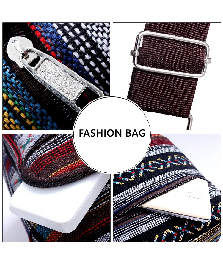 Multi Layer Messenger Bag Women 2022 Striped Canvas Single Bag Woman Mobile Phone Crossbody Bag Nylon Oxford Shoudler Bag