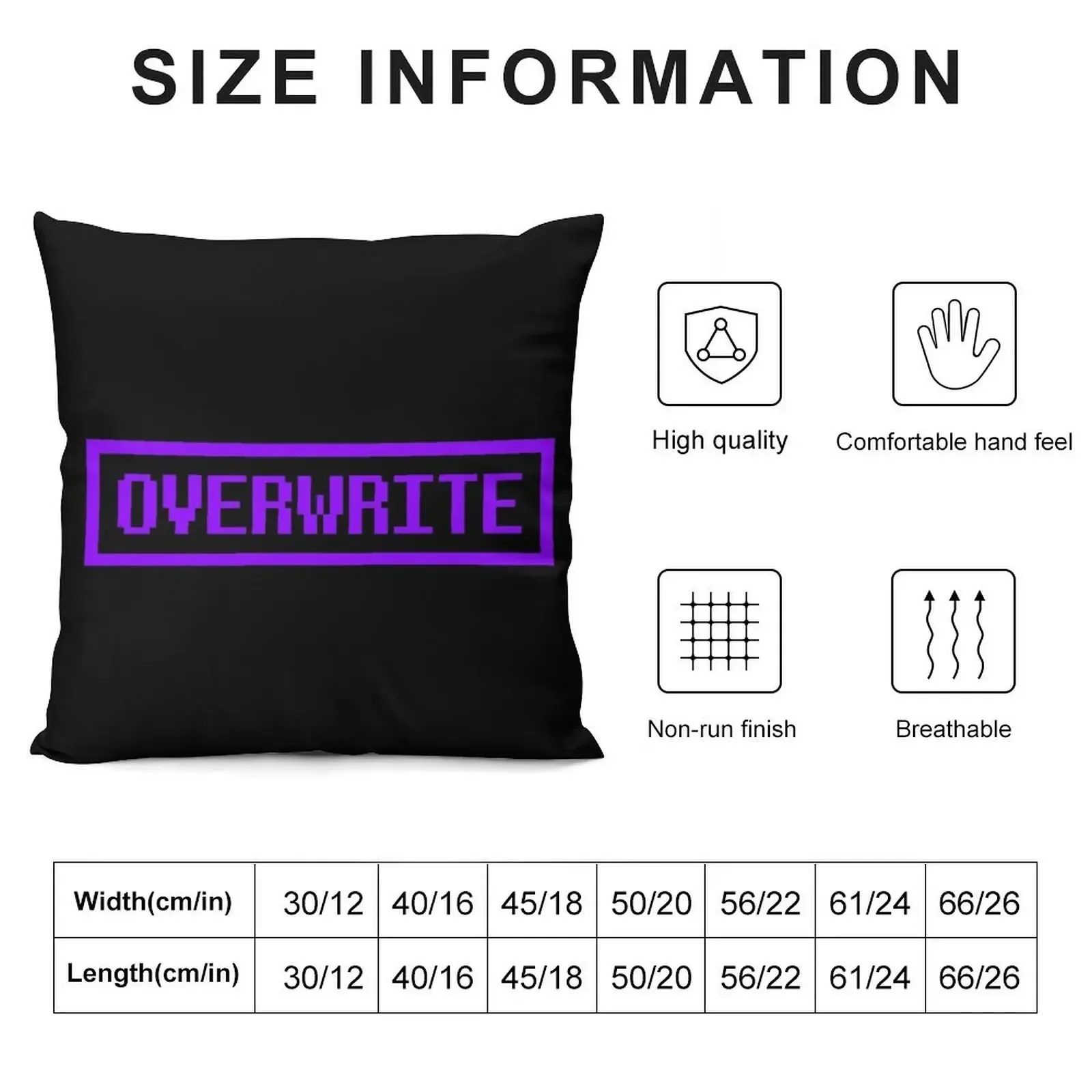 Underverse Overwrite Button Throw Pillow Almofadas decorativas Almofada decorativa
