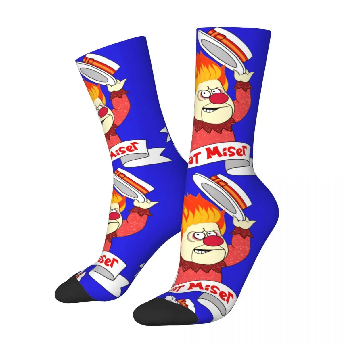 Funny Compression Sock for Men Team Heat Miser Hip Hop Harajuku The Year without a Santa Claus 1974 TV Happy Boys Crew Sock