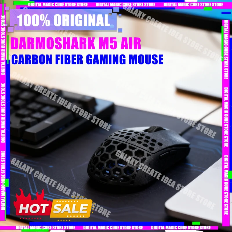

NEW Darmoshark M5 Air Carbon Fiber Gaming Mouse 31g 3Mode 2.4GHz PAW3950 8K Connection 30000dpi 750IPS CNC Scroll Wheel Game PC
