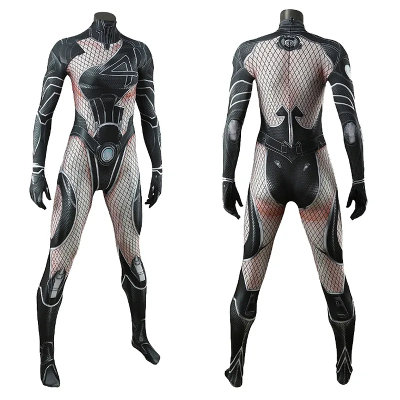 แฟนตาซี ซูซาน สตอร์มคอสเพลย์วิกผมสีดำชุดจั๊มสูทเกมคู่แข่งดิสฟราซเครื่องแต่งกายผู้หญิงแฟนตาซีฮาโลวีนปาร์ตี้คาร์นิวัลเสื้อผ้า