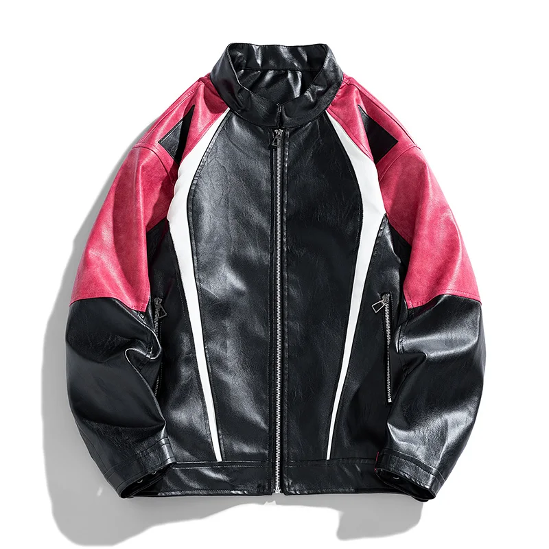 Vintage American Vintage Racing Wear Couple Leather Jacket Senior Design Feeling Plankton Handsome Motorcycle Leather Jacket