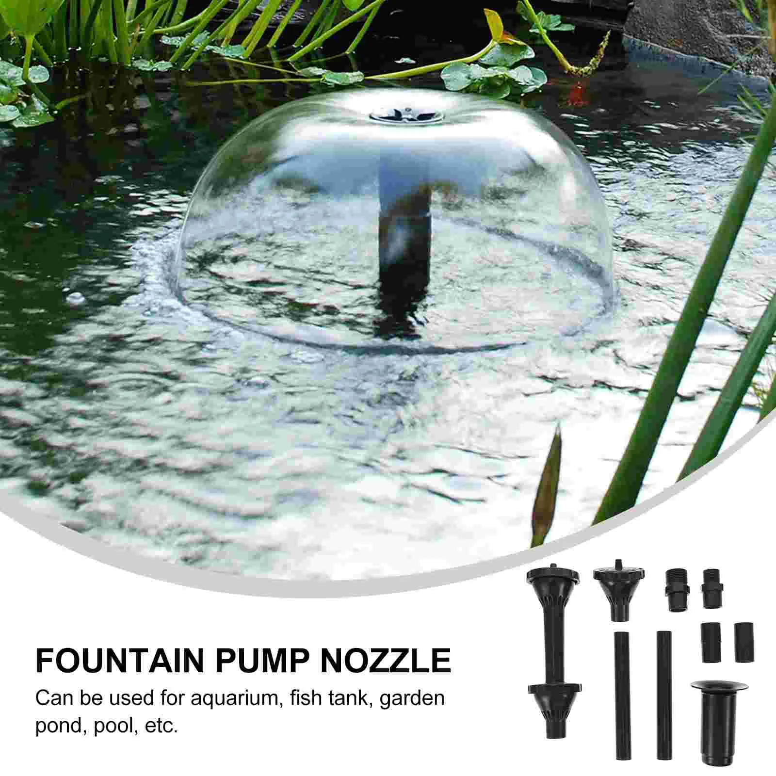 8 Fountain Water Pump Nozzle Mushroom Fountain Spray Set for Goldfish Pond Aquarium Pool Garden Tank