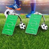 Creative Football Field Soccer Key Chain Fashion Metal Sports Souvenir Keyring High Quality Cute Playground Pendent Key Chain