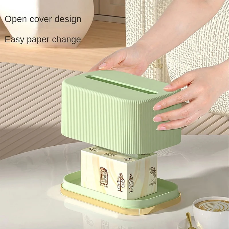 Square Plastic Tissue Box Holder Decorative Tissue Cover Modern Cube Facial Tissue Dispenser Living Room Bedroom Office