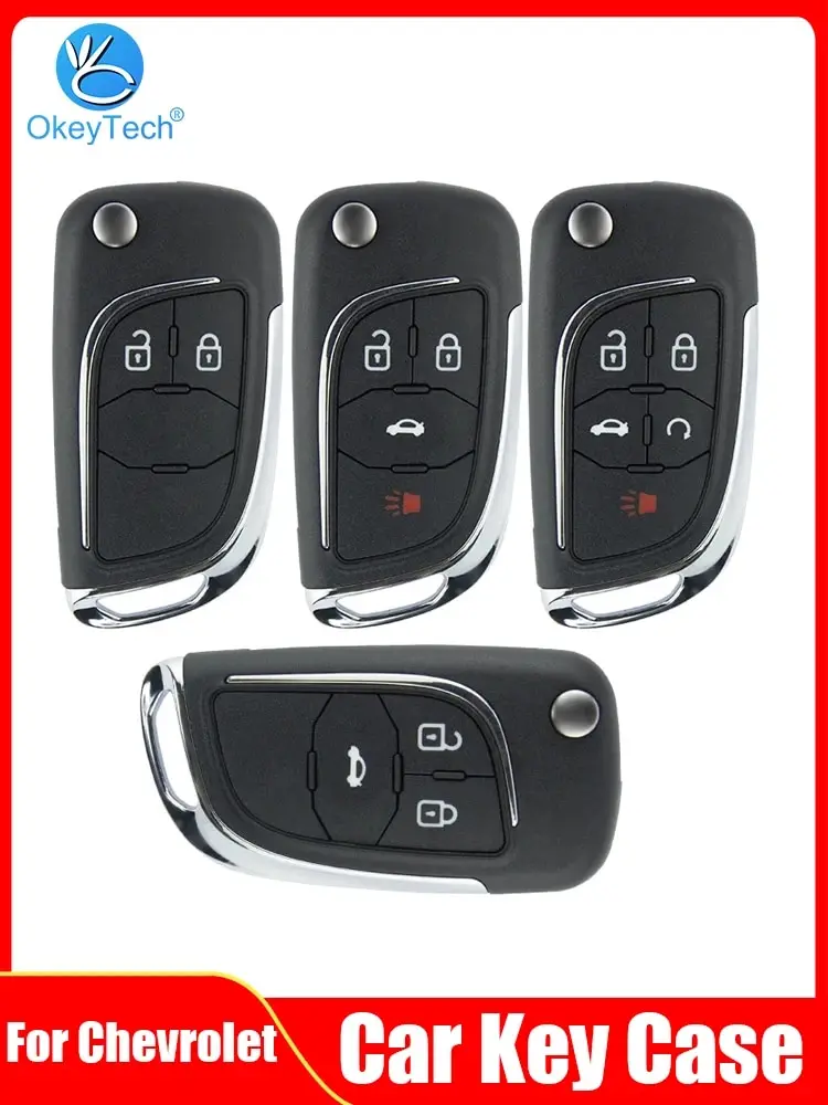 OkeyTech Modified Folding Remote Car Key Shell For Chevrolet Cruze Epica Lova Camaro 2/3/4/5 Buttons