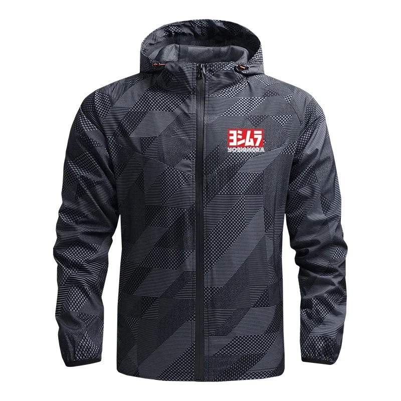 

2024 Autumn New Yoshimura Brand Print Casual Style Jacket Men Hoodies Cotton Contrasting Color Comfortable Zip Fashion Jacket