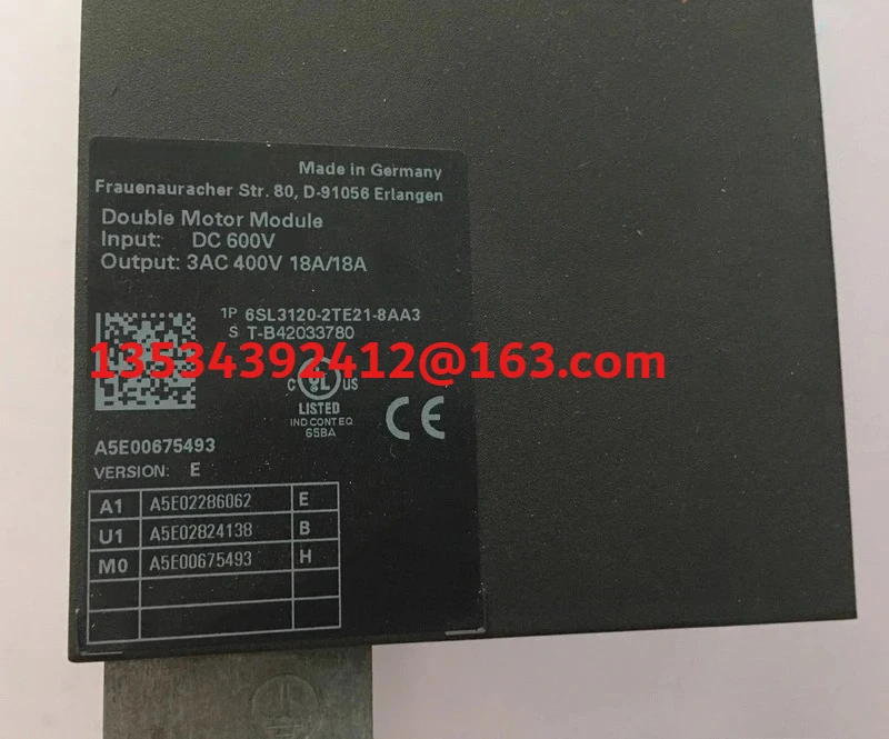 

Для Seimens 6SL3120-2TE21-8AA3 модуль двойного двигателя 6Sl3120-2TE21-8AA3