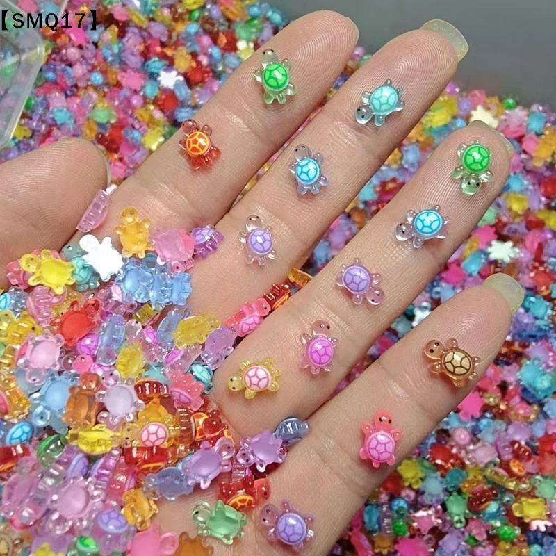 100Pcs Mini Resin Turtles Night Glow Turtle Figurines Multi-Function Glow in The Night Turtle Miniatures Micro Landscaping【SMQ】