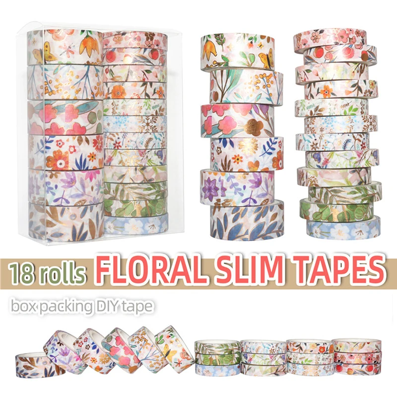 conjunto-de-fita-washi-floral-com-folha-dourada-18-rolos-8-15mm-para-scrapbook-diario-planner-artesanato-diy-embalagem-de-presentes-e-fita-decorativa