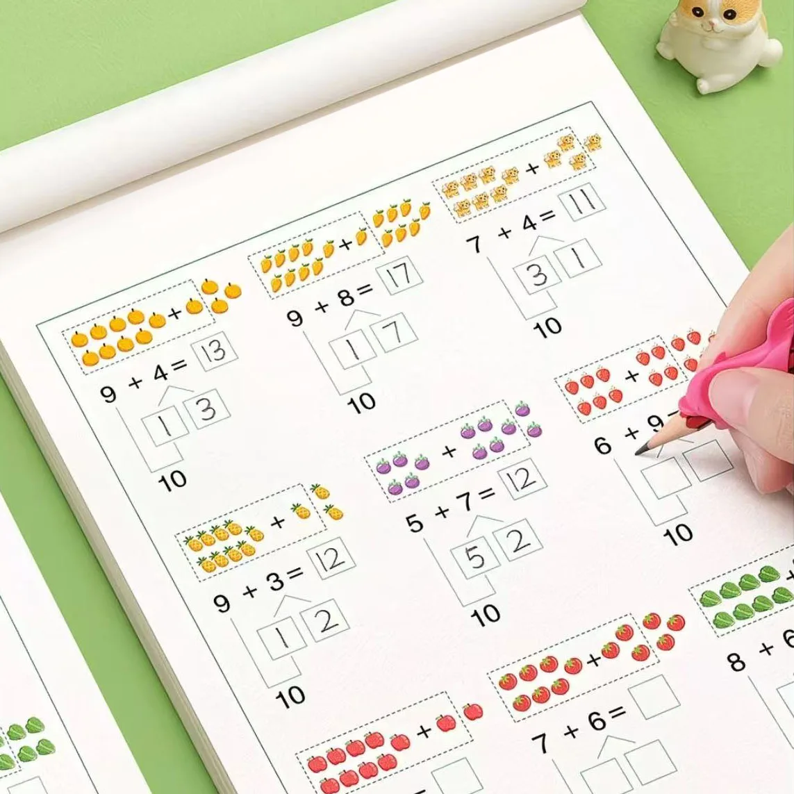 60-seitiges Übungsbuch für Addition und Subtraktion, Mathematik-Arbeitsbuch für Vorschule und Kindergarten zur Zahlenzerlegung und Addition – Detail 5