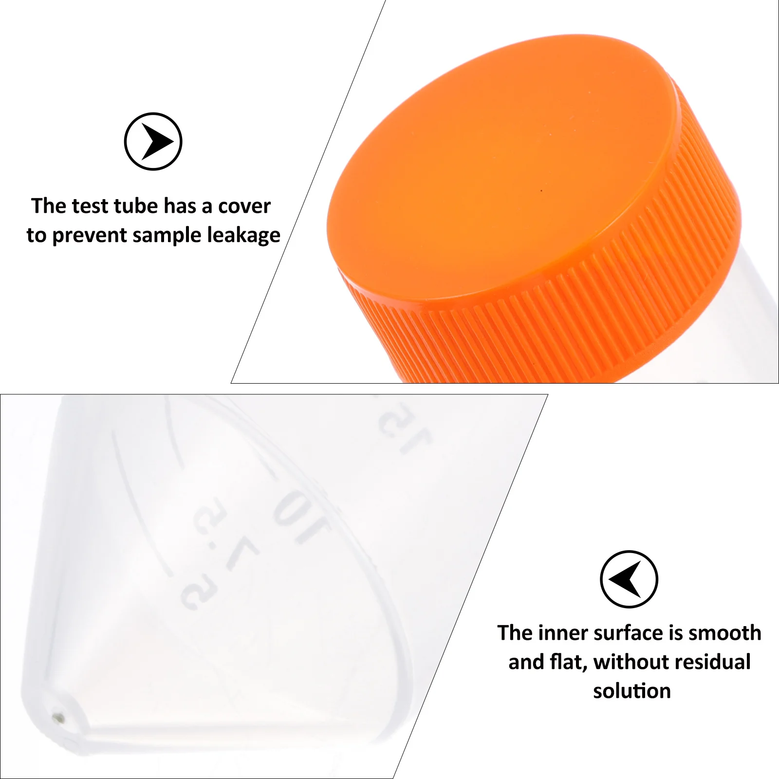 

50Pcs Plastic Centrifuge Test Tube 50Ml Excellent Durability Clear Visibility Laboratory Centrifugal Tube Vials for Food