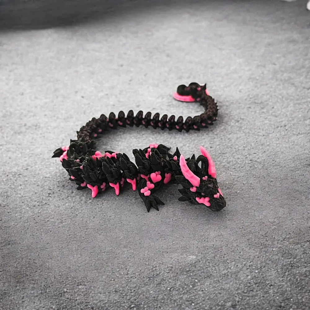 Simulated Eye 3D Printed Dragon Chinese Dragon Laser 3D Printed Diceratops Dragon Poseable Joints Rotatable