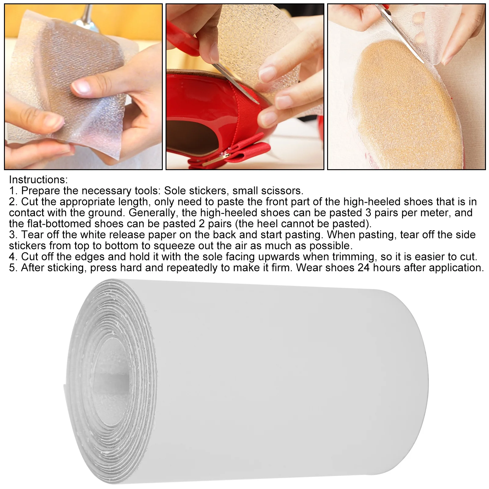 

ZK30 Shoes Sole Stickers SelfAdhesive Sole Cover Protectors AntiSlip Stickers for Outdoors(3 M/9.8 Ft )