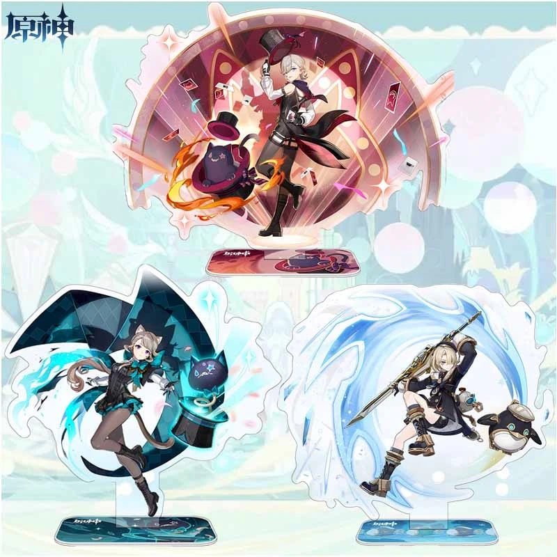 

Anime Genshin Impact Lyney Lynette Freminet Cosplay Fontaine Series Cartoon Animation Game Acrylic Peripheral Display Gift