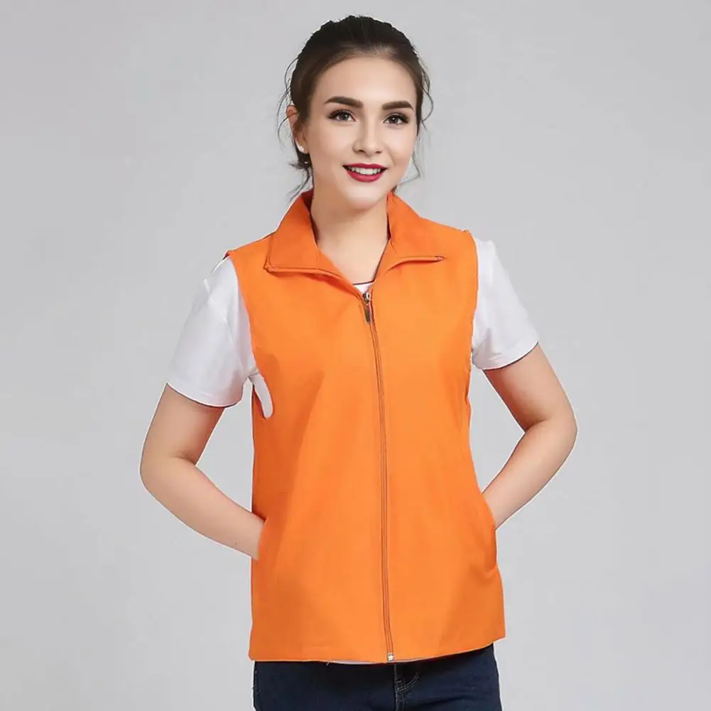 

Breathable Mesh Vest Work Waistcoat Vest with Zipper Closure Multi-functional Safety Vest with Pockets Wear-resistant Reflective