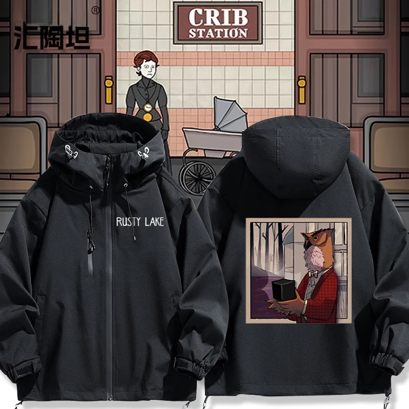 

Rus Lake Metroline Floral Laura eriff Hotel Game Jaet Anti-Wind Long Sve Coat for Men And Women Casual Faion