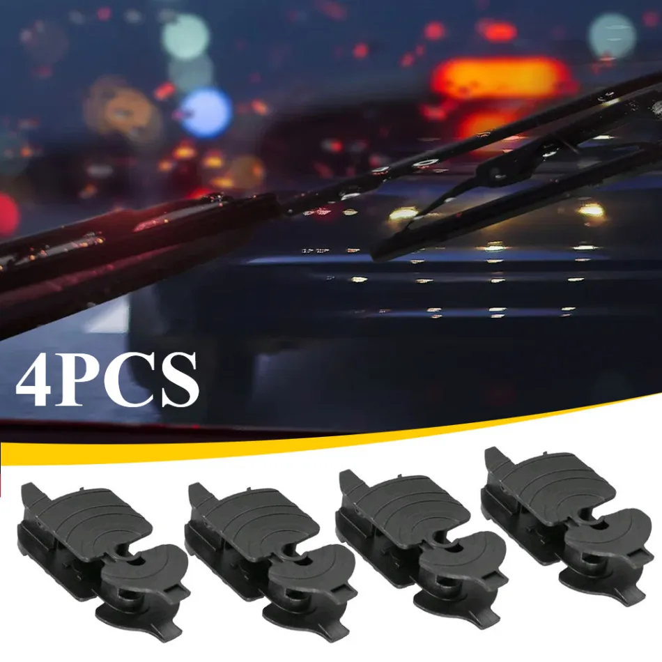 

4PCS Car Front Wiper Blade Arm Adapter Clip J Hook Type A C D Black Car Wiper Arm Parts Auto External Universal Accessories