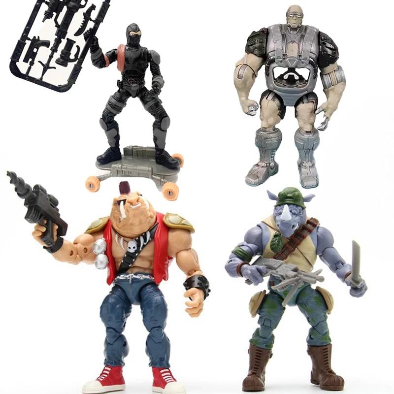 Genuine Playmates 89 Year 87 Version Teenage Mutant Ninja Turtles Bull's Head Bebop and Rocksteady Joints Are Movable Figures