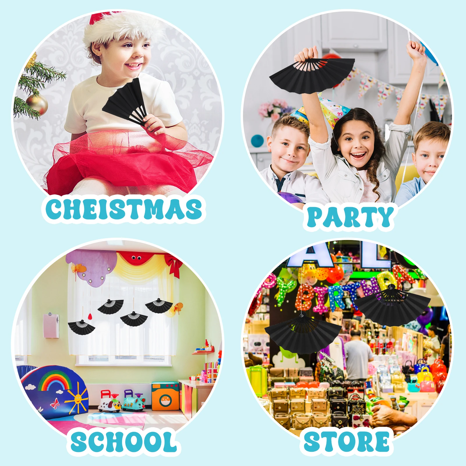 مروحة يدوية صغيرة قابلة للطي، أداة تصوير محمولة، زخرفة صينية، إكسسوار زينة للأطفال