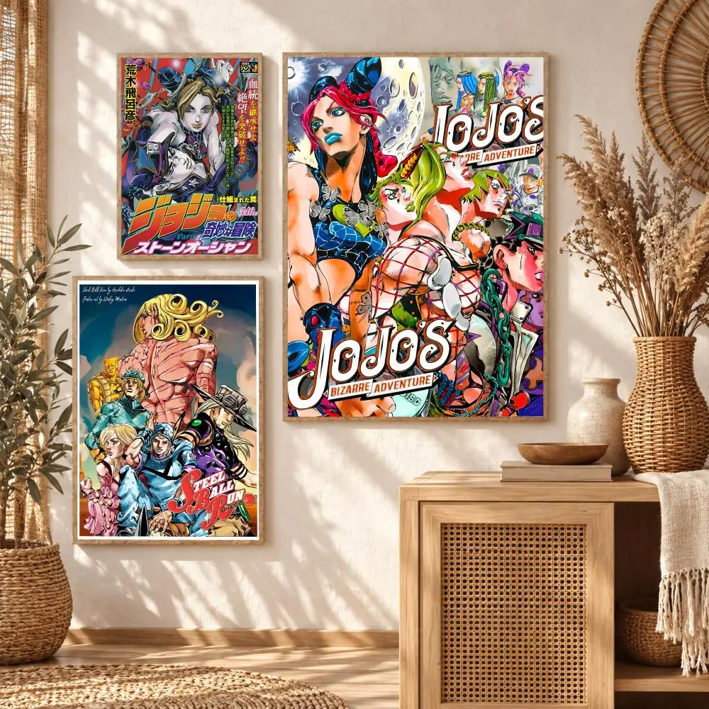 J-Jojo's Bizarre Adventure Anime Painting Calligraphy Modern Canvas Wall Art Prints for Living Room Decor | Wall Decals