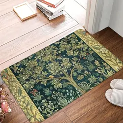 Tree of Life William Morris Mat Flannel Rug Non-Slip Paintings Absorbent Mat for Home Bathroom Washable Bathtub Shower Mats