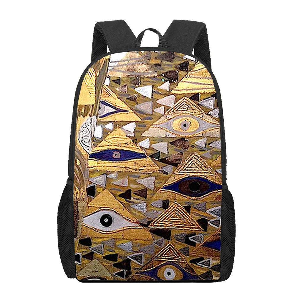 Mochila escolar con estampado 3D de pinturas artísticas Gustav Klimt para niños, bolso de Libros para adolescentes, bolsos de hombro casuales, Mochila Satchel de 16 pulgadas