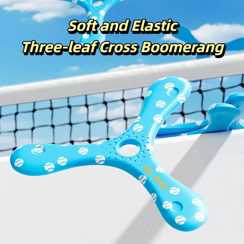Disco Volador Deportivo para Exteriores, Boomerang Elástico, Dardo de Retorno, Spinner de Tres Hojas, Juguete Interactivo para Niños y Adultos