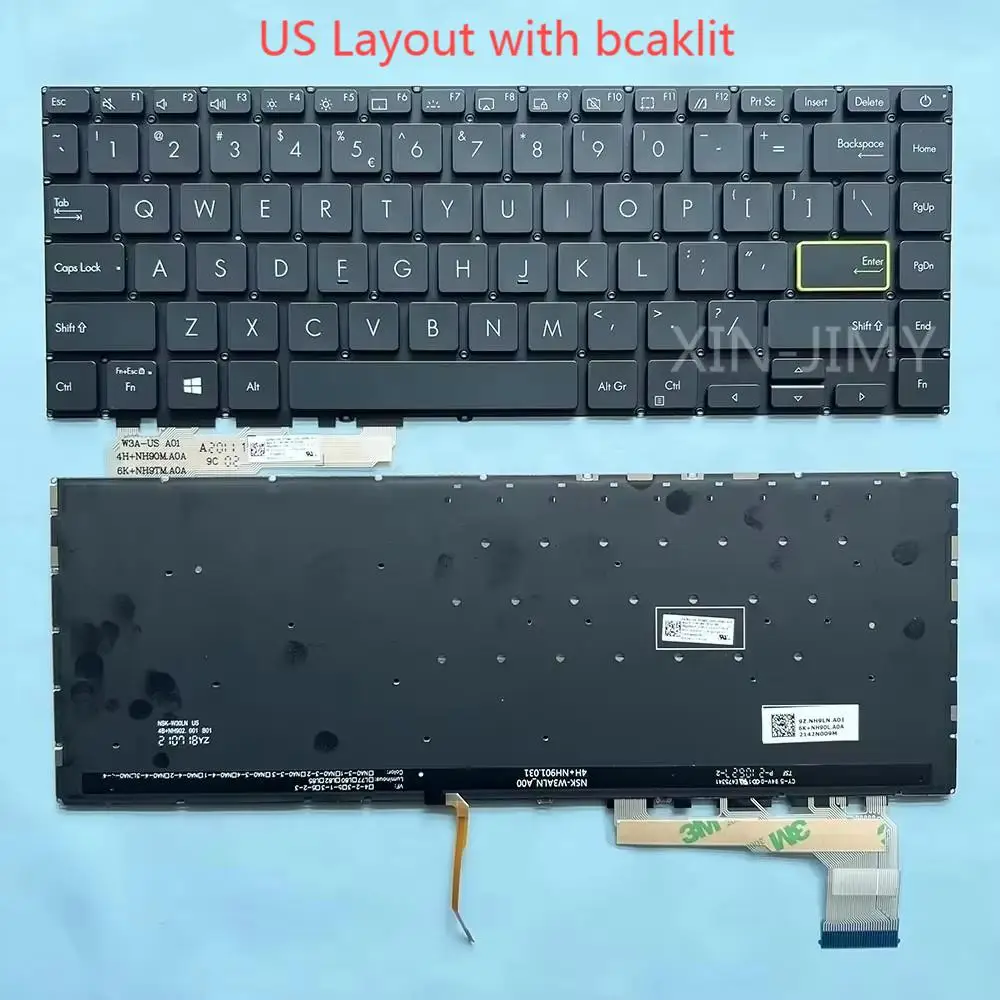 

S435 Американская/русская клавиатура с подсветкой для ноутбука ASUS VivoBook X435 X435EA S435 S435E S435EA S435EA-SB51 NSK-W3ABU 0KN1-CG1UI13